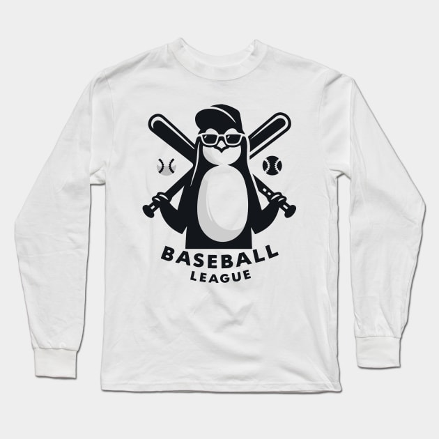 Penguin Baseball Tribute - Penguin Baseball League Long Sleeve T-Shirt by TributeDesigns